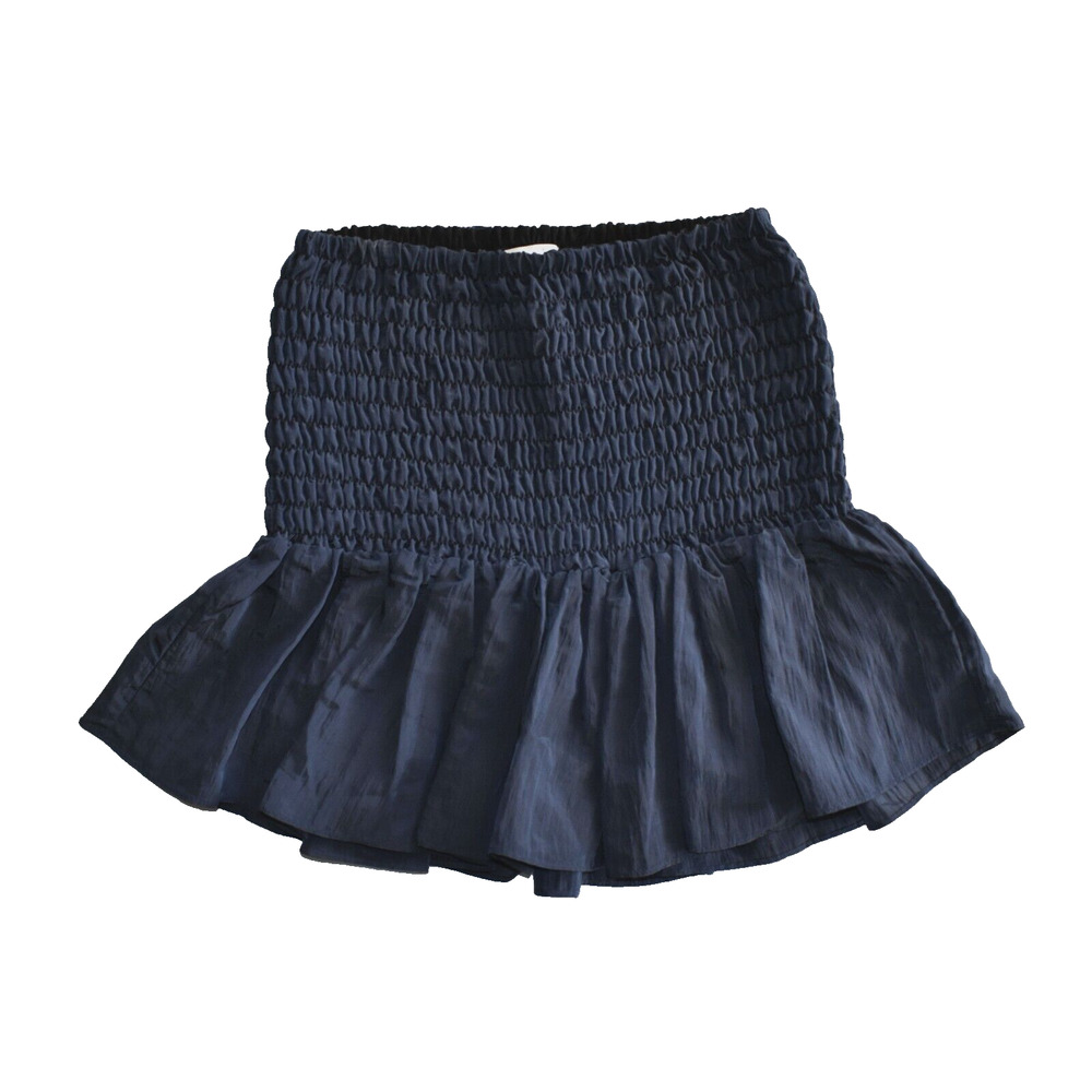 A8 NEW MISA LOS ANGELES Midnight Flared Hem Azar Smocked Mini Skirt Size S